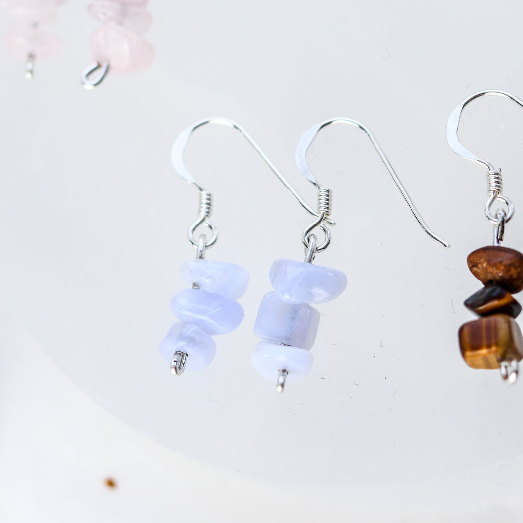 Blue Lace Agate Earrings