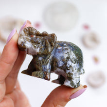 Load image into Gallery viewer, Moss Agate Elephant
