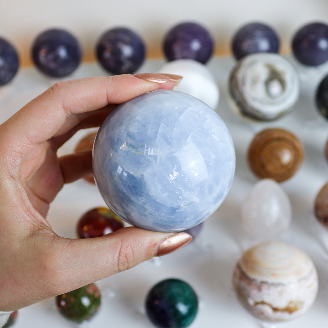 Large Blue Calcite Sphere