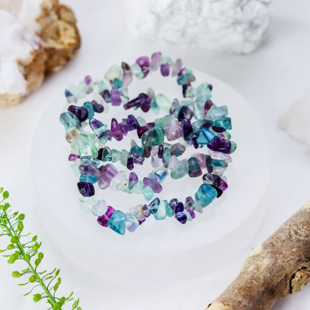 Fluorite Crystal Chip Bracelet