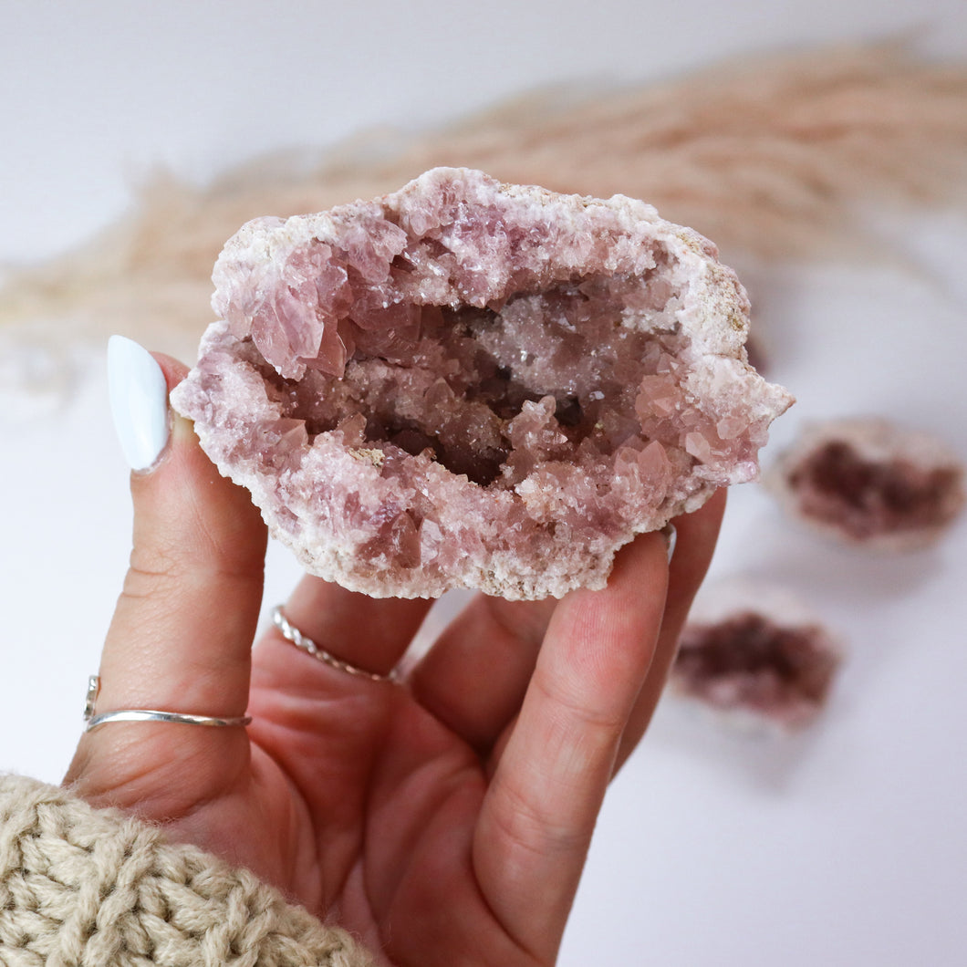 Pink Amethyst Half Geode