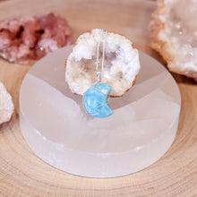 Load image into Gallery viewer, Larimar Moon Sterling Silver Necklace
