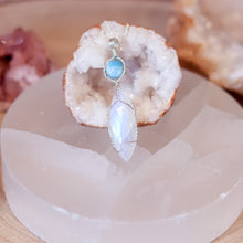 Load image into Gallery viewer, Rainbow Moonstone &amp; Larimar Sterling Silver Necklace
