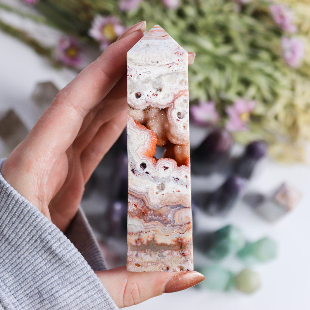 Crazy Lace Agate Obelisk