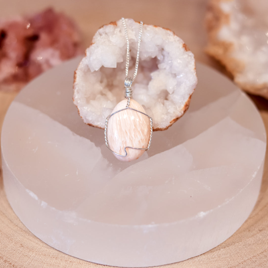 Scolecite Sterling Silver Necklace
