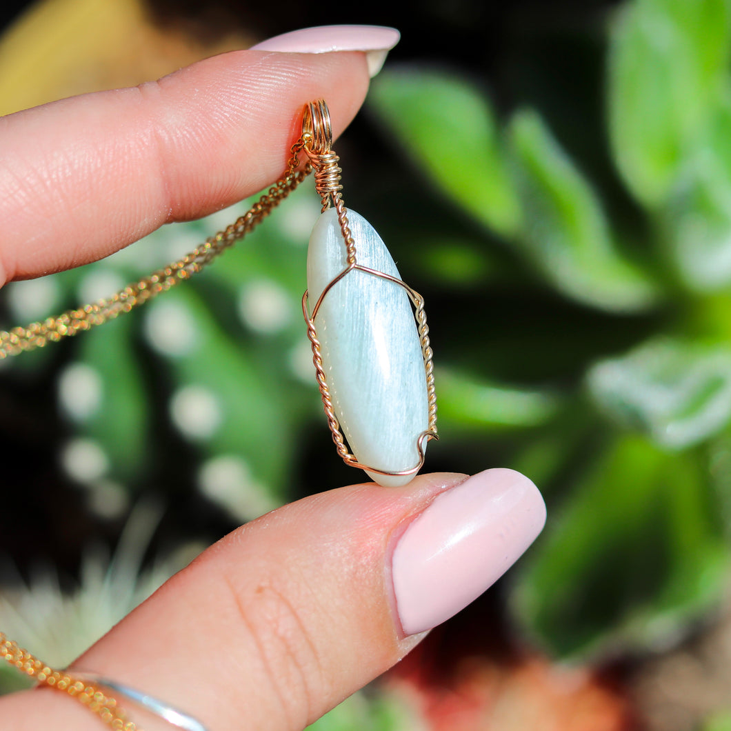 Rainbow Moonstone 14ct Gold Fill Crystal Necklace