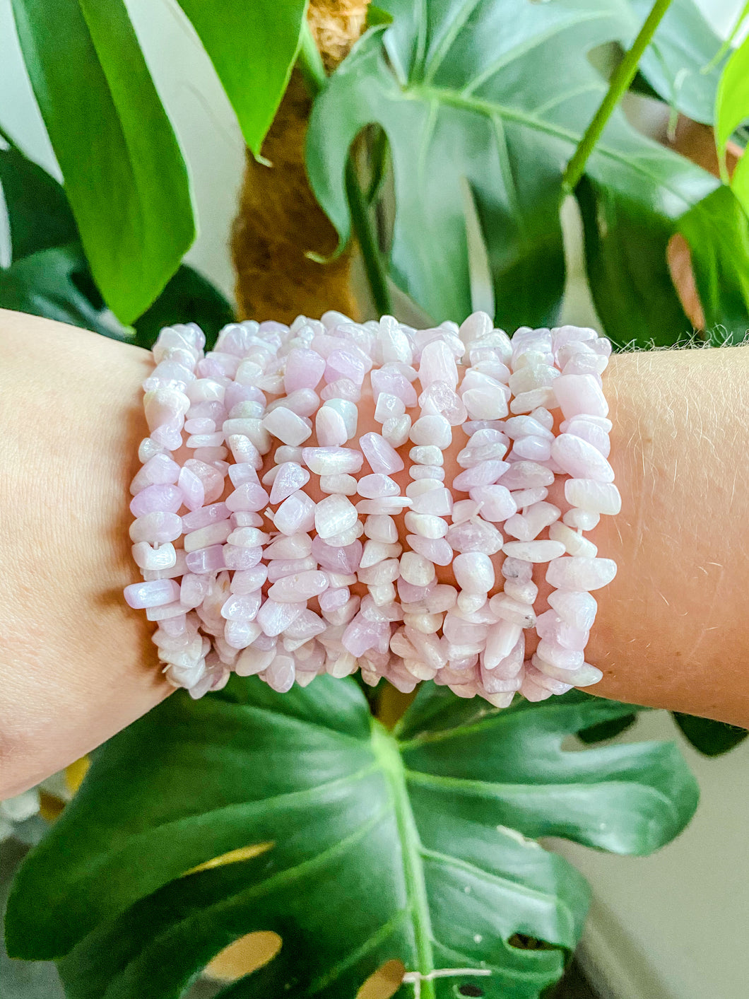 Kunzite Crystal Chip Bracelet