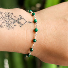 Load image into Gallery viewer, Malachite Sterling Silver Bracelet
