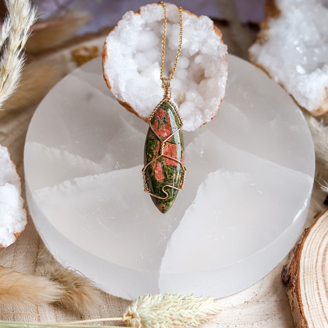 Unakite 14ct Gold Fill Necklace