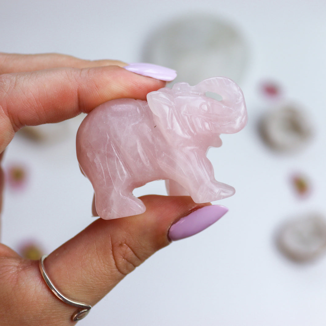 Rose Quartz Elephant