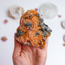 Load image into Gallery viewer, Orange Barite x Galena Piece
