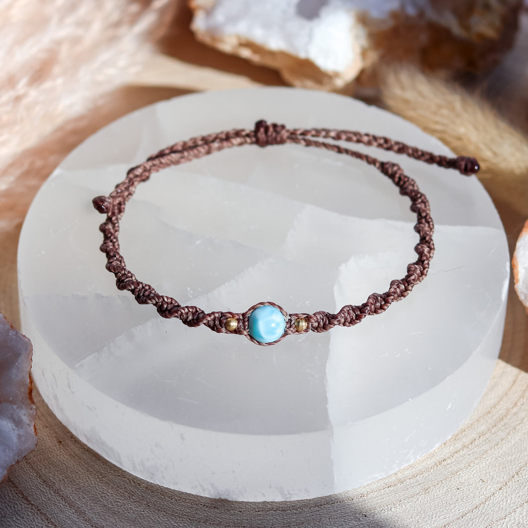 Larimar Macramé Bracelet