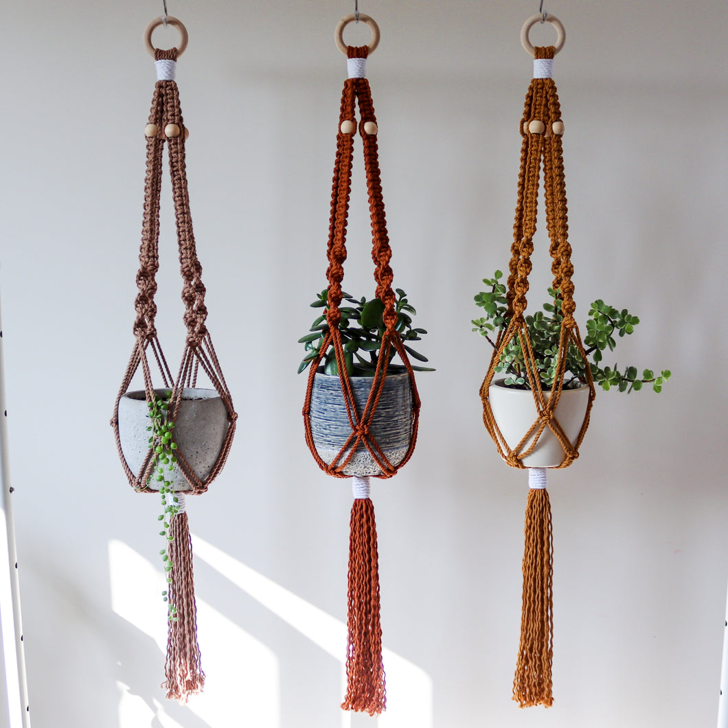 Burnt Orange Macrame Plant Hanger