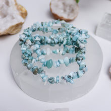 Load image into Gallery viewer, Larimar Crystal Chip Bracelet
