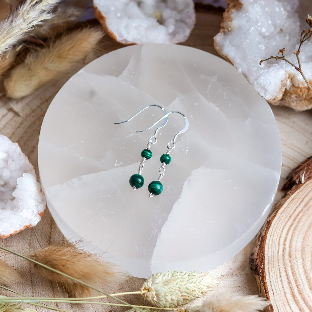 Malachite Sterling Silver Earrings